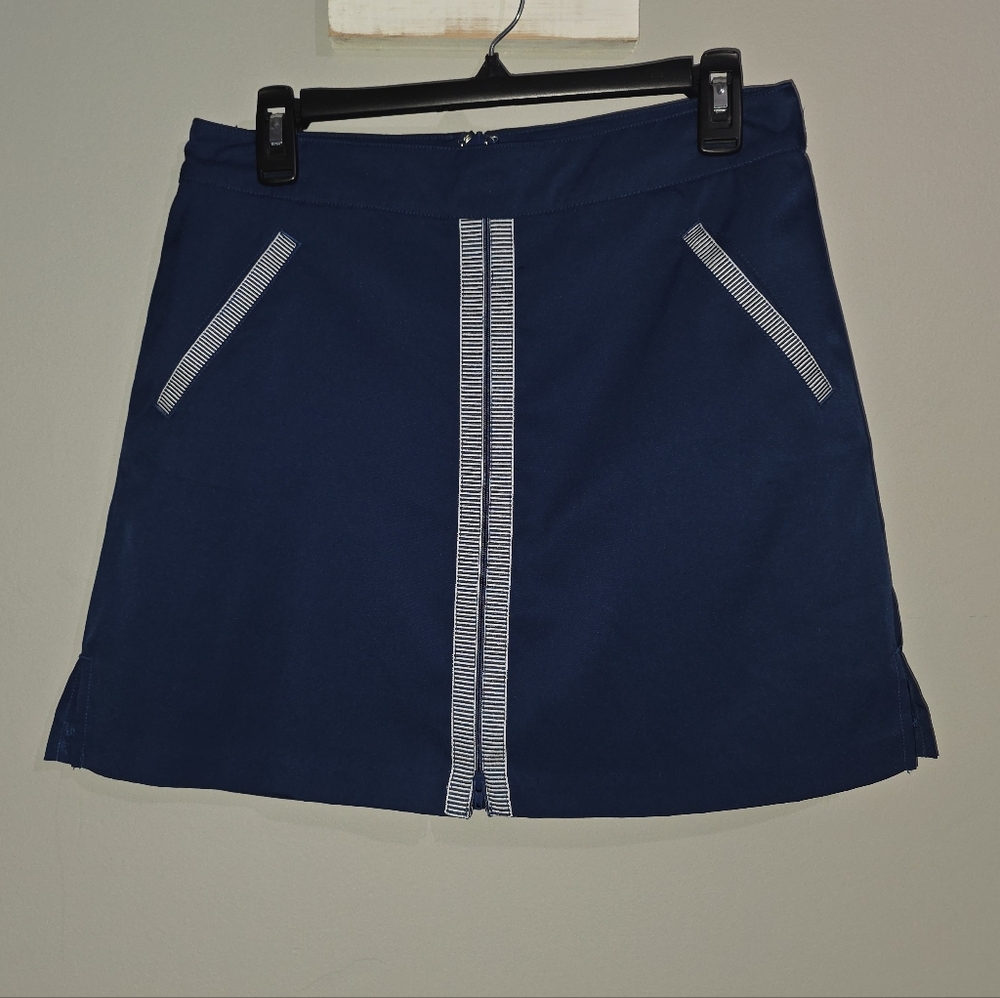 Lady Hagen Front Zipper Bon Voyage Nautical Zipper Skort Size 6